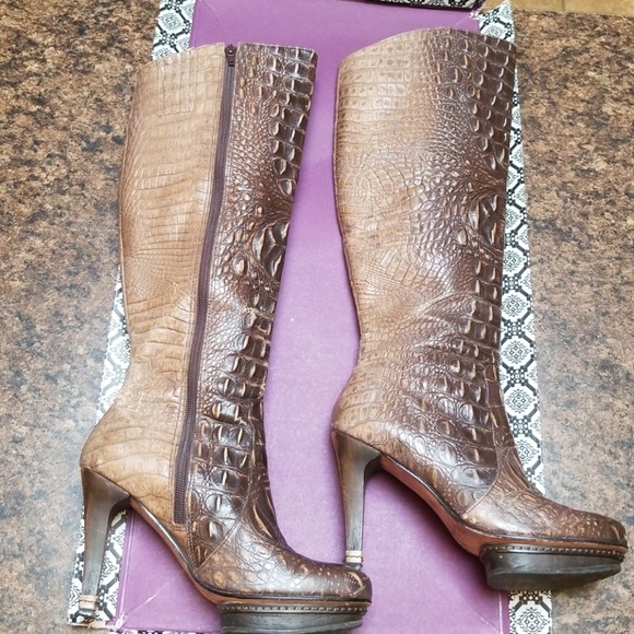faux alligator boots